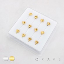 TRIPLE STAR CZ SPARKLING SKY 316L SURGICAL STEEL L-SHAPE NOSE BOX